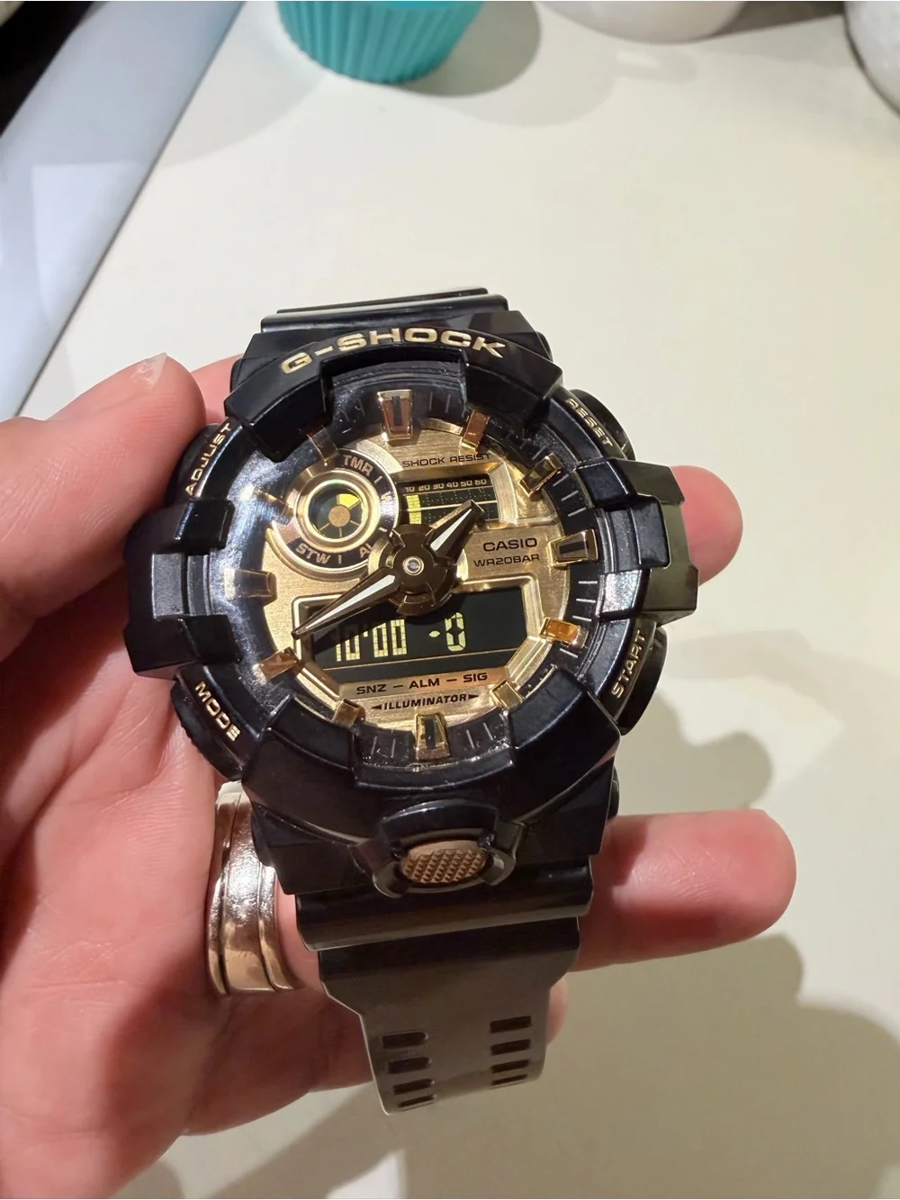 Casio G-Shock Black and Gold Resin Sport Watch